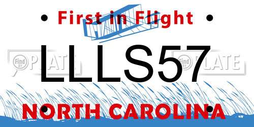 LLLS57 North Carolina License Plate