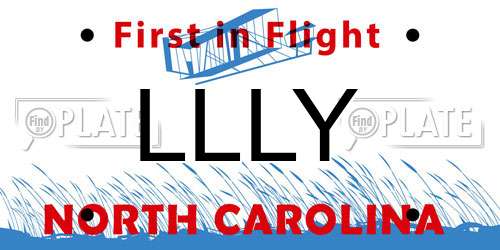 LLLY North Carolina License Plate