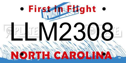 LLM2308 North Carolina License Plate