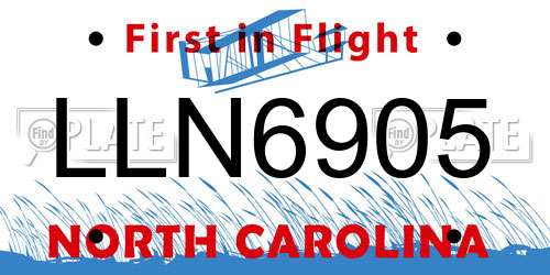 LLN6905 North Carolina License Plate