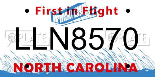 LLN8570 North Carolina License Plate