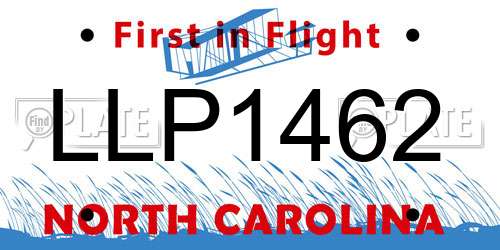 LLP1462 North Carolina License Plate