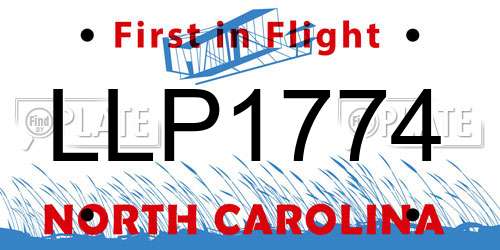 LLP1774 North Carolina License Plate
