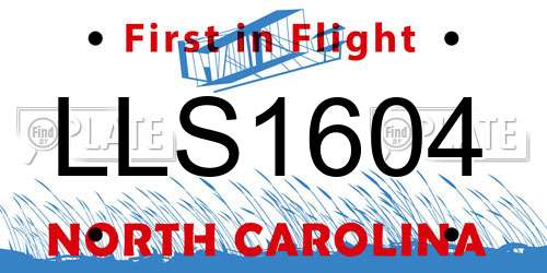 LLS1604 North Carolina License Plate