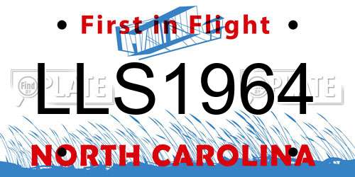 LLS1964 North Carolina License Plate
