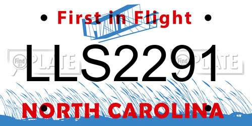 LLS2291 North Carolina License Plate
