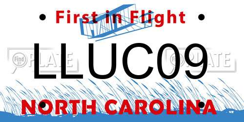 LLUC09 North Carolina License Plate