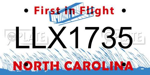 LLX1735 North Carolina License Plate