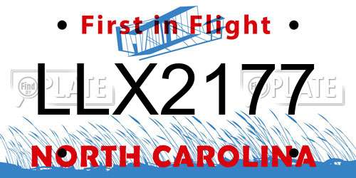 LLX2177 North Carolina License Plate