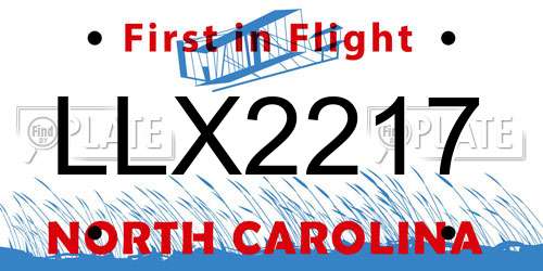 LLX2217 North Carolina License Plate