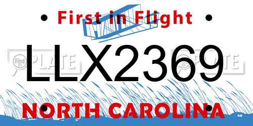 LLX2369 North Carolina License Plate