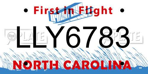 LLY6783 North Carolina License Plate