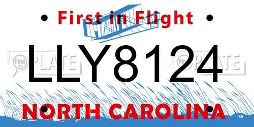 LLY8124 North Carolina License Plate