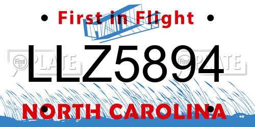 LLZ5894 North Carolina License Plate