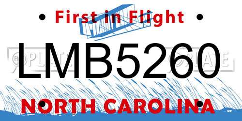 LMB5260 North Carolina License Plate