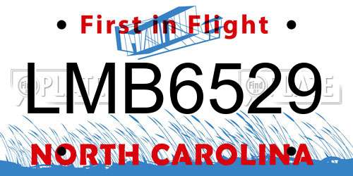 LMB6529 North Carolina License Plate