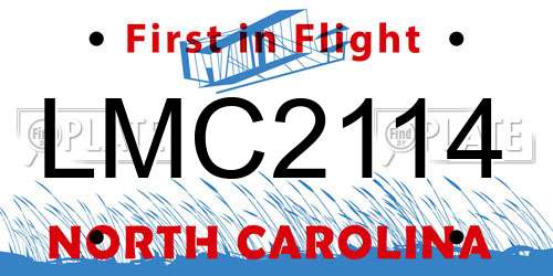 LMC2114 North Carolina License Plate