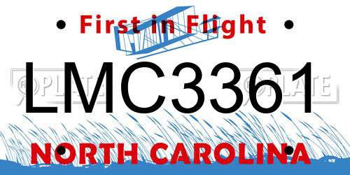 LMC3361 North Carolina License Plate