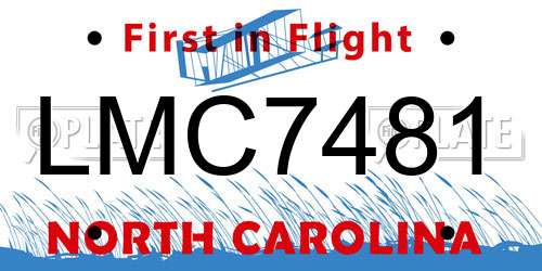 LMC7481 North Carolina License Plate