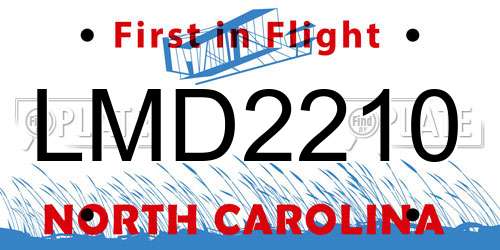 LMD2210 North Carolina License Plate
