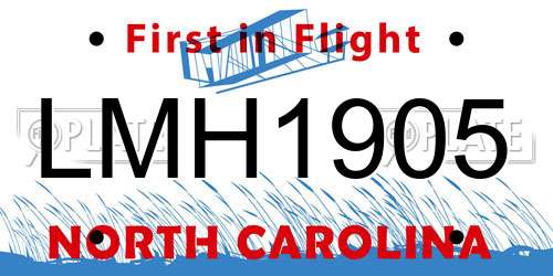 LMH1905 North Carolina License Plate