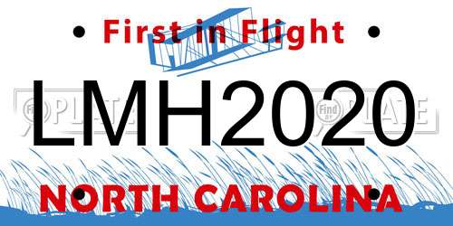 LMH2020 North Carolina License Plate