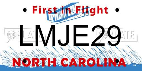 LMJE29 North Carolina License Plate