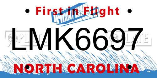 LMK6697 North Carolina License Plate