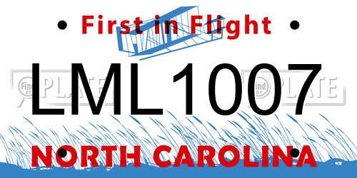 LML1007 North Carolina License Plate