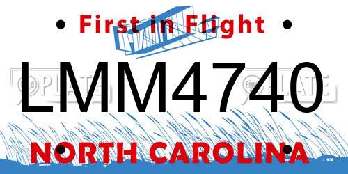 LMM4740 North Carolina License Plate