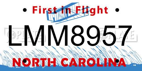 LMM8957 North Carolina License Plate
