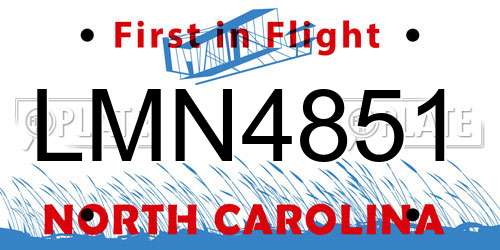 LMN4851 North Carolina License Plate