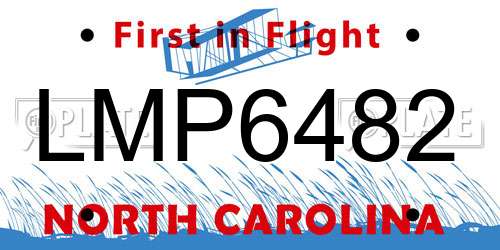 LMP6482 North Carolina License Plate