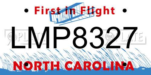 LMP8327 North Carolina License Plate