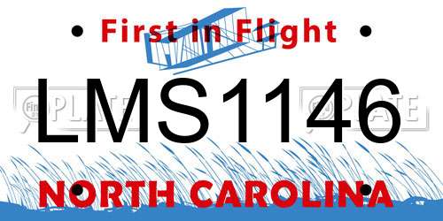 LMS1146 North Carolina License Plate