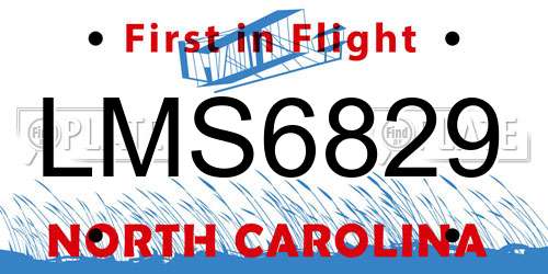 LMS6829 North Carolina License Plate