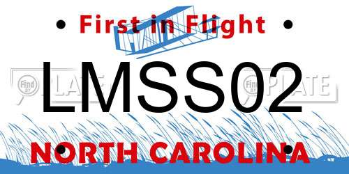 LMSS02 North Carolina License Plate