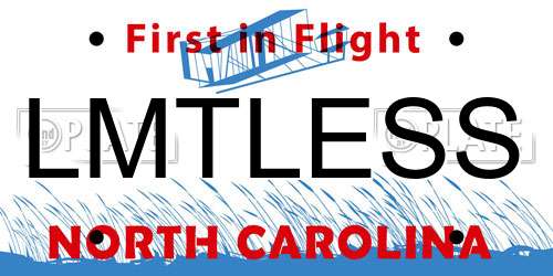 LMTLESS North Carolina License Plate