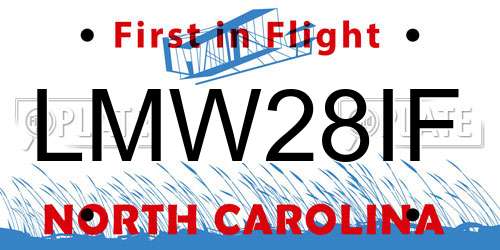 LMW28IF North Carolina License Plate