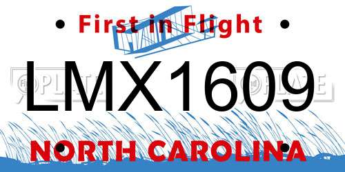 LMX1609 North Carolina License Plate