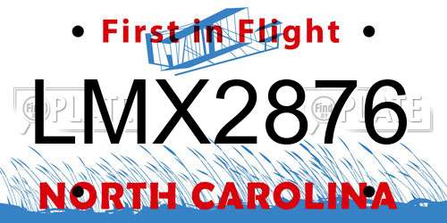 LMX2876 North Carolina License Plate