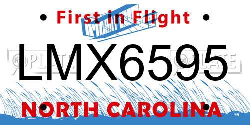 LMX6595 North Carolina License Plate