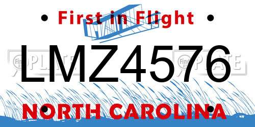 LMZ4576 North Carolina License Plate