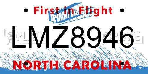 LMZ8946 North Carolina License Plate