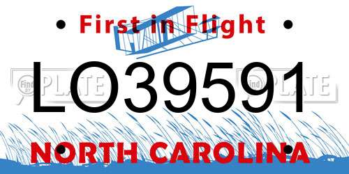 LO39591 North Carolina License Plate