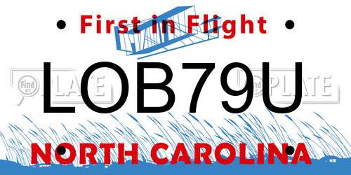 LOB79U North Carolina License Plate