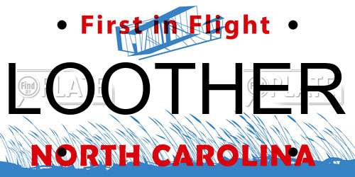LOOTHER North Carolina License Plate