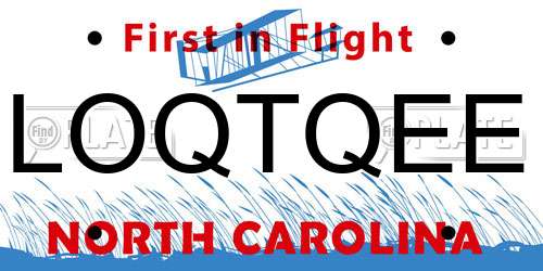 LOQTQEE North Carolina License Plate