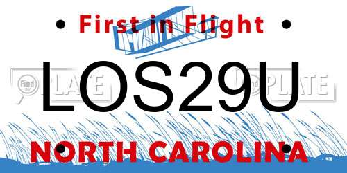 LOS29U North Carolina License Plate