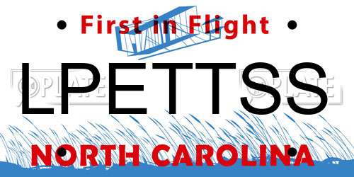 LPETTSS North Carolina License Plate